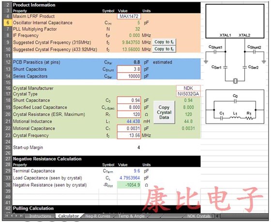 可用于計算晶振頻率精度的ISM-RF水晶計算器 可用于計算晶振頻率精度的ISM-RF水晶計算器