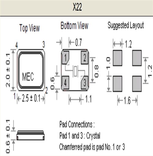 2520mm,X22-50.000-1-20/30H/15R,MERCURY晶振,50MHZ 2520mm,X22-50.000-1-20/30H/15R,MERCURY晶振,50MHZ