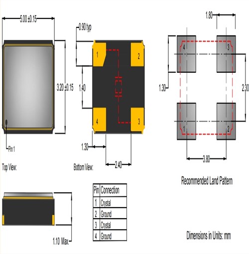 AE132,5032mm,AE-132-A-2-2070-3-20-40M0000,Anderson貼片晶體,40MHZ AE132,5032mm,AE-132-A-2-2070-3-20-40M0000,Anderson貼片晶體,40MHZ