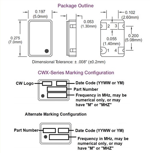 CWX813-020.48M,20.48MHz,7050mm,ConnorWinfield時鐘振蕩器,導航晶振 CWX813-020.48M,20.48MHz,7050mm,ConnorWinfield時鐘振蕩器,導航晶振