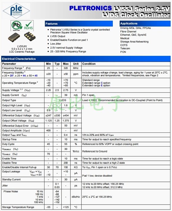 LV55J 2.5V LV55J 2.5V