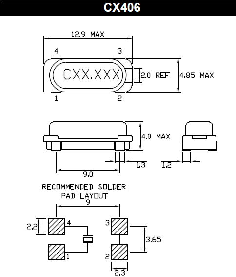 CX406 12.9_4.85mm 49SMD CX406 12.9_4.85mm 49SMD