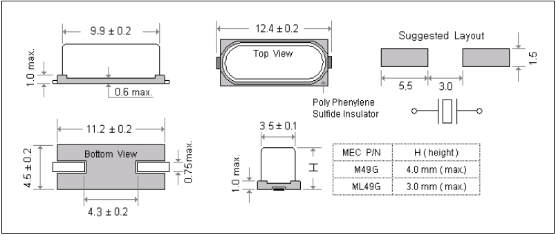 M49 ML49 12.4_4.5mm 49SMD M49 ML49 12.4_4.5mm 49SMD
