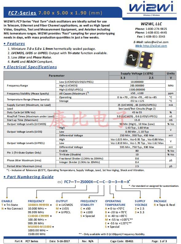FC7，7050